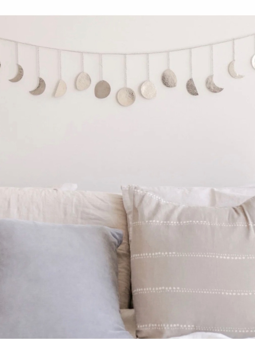 Moon Phase Wall Garland - Silver Decorative Tapestry